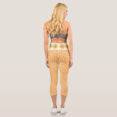 Capri Leggings Floraux Orange Groovy Rétro (Verso)