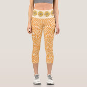 Capri Leggings Floraux Orange Groovy Rétro (Recto)