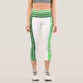 Capri Leggings - Green Ombre Stripes (Recto)