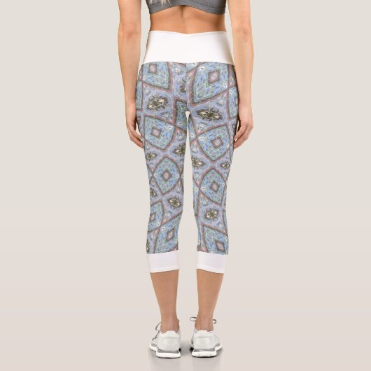 Capri Leggings Gris Abstrait Blanc taille (Verso)