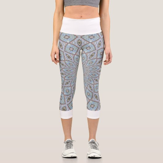 Capri Leggings Gris Abstrait Blanc taille (Recto)