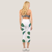 Capri Leggings imprimés avec texture de feuille de poiri (Verso)