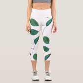 Capri Leggings imprimés avec texture de feuille de poiri (Recto)