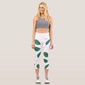 Capri Leggings imprimés avec texture de feuille de poiri (Recto)