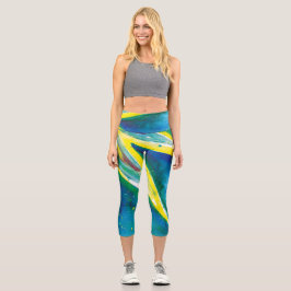 Capri-Leggings in Star Burst Blue