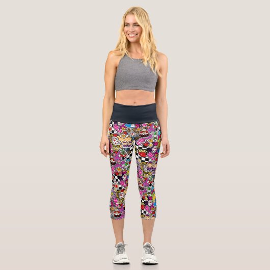 CAPRI Leggings Kawaii Alice In Wonderland Doodles (Recto)