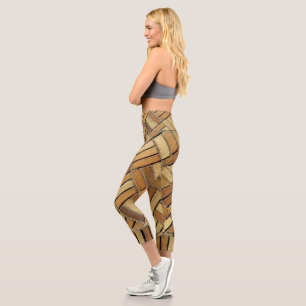 Capri Leggings - Motif en brique jaune