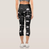 Capri Leggings noir blanc Roses et cratères (Verso)