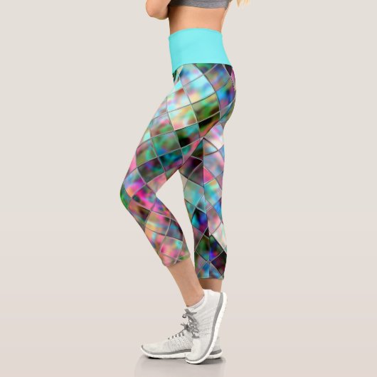 Capri Leggings opalescents avec Motif d'art moderne (Gauche)