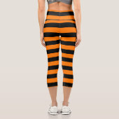 Capri Leggings Orange Black Stripes (Verso)