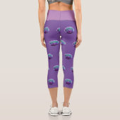Capri Leggings Purple Puffs de Fleurs (Verso)