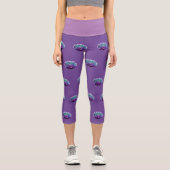 Capri Leggings Purple Puffs de Fleurs (Recto)