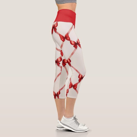 Capri Leggings Red Bow : Style et confort combinés (Droite)
