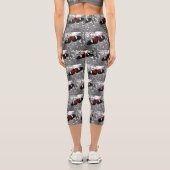 Capri Leggings Red Butterfly B&W Arrière - plan (Verso)