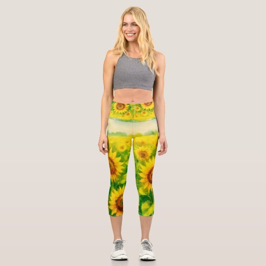 Capri Leggings taille haute tournesol (Recto)