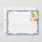 Capri Lemons Rose Floral Conseils Pour Carte Maman (Dos)