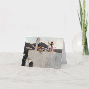 Capri Meisje op een dak van John Singer Sargent Bedankkaart