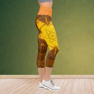 Capri Mosaic Kaleidoscope Fleur Jaune Leggings