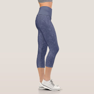 Capri Motif de Damas Floral bleu foncé - Leggings
