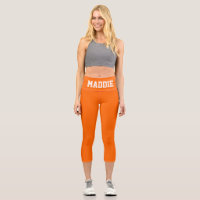 Neon Orange Funky Nom personnalisé Leggings