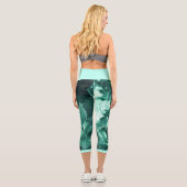 Capri Pale Green Potato Plantes Feuilles Leggings (Verso)