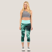 Capri Pale Green Potato Plantes Feuilles Leggings (Recto)