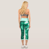 Capri Pale Green Potato Plantes Feuilles Leggings (Verso)