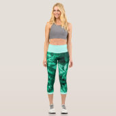 Capri Pale Green Potato Plantes Feuilles Leggings (Recto)