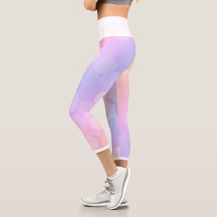 Capri Pale Pastel Honeybee Hexagonal Shapes Leggings