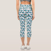 Capri Papillons bleu turquoise Leggings (Verso)