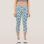 Capri Papillons bleu turquoise Leggings (Recto)