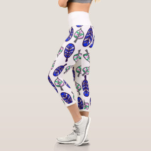 Capri Pastel Colors Pale Turquoise Feuille Leggings