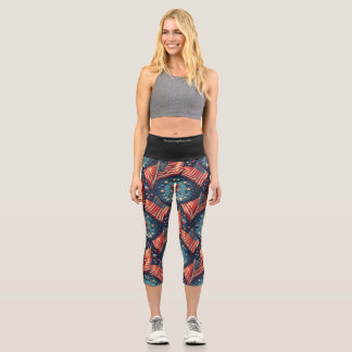 Capri Patriotic Veterans Day Leggings