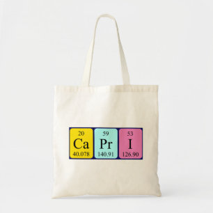 Capri periodieke tabelnaam canvas tas