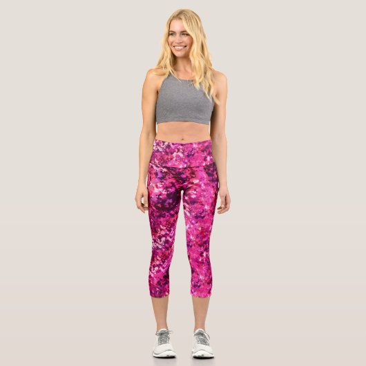 Capri Pink Abstract Leggings for Women | Magenta Waterco (Recto)
