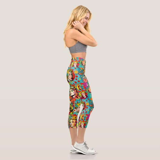 Capri Pop Girl Art Comic 1 - Fun Capris Leggings (Droite)