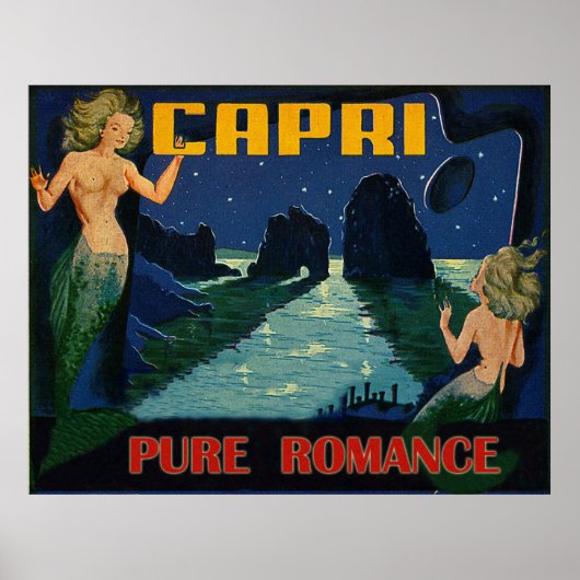 Capri, pure romance, zeemeermin 's nachts,  poster (Voorkant)