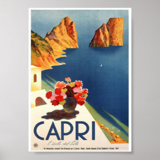 Capri Retro Vintage Travel Poster afdrukken