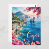 Capri-waterverf Briefkaart (Voorkant / Achterkant)