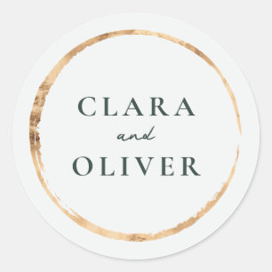Capri Zeilboot Gouden Ring Trouw Envelope Ronde Sticker
