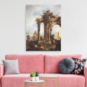 Capriccio met Roman Ruins, een piramide en Canvas Afdruk (Insitu (Woonkamer))