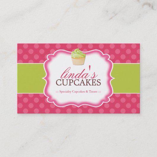 Capricieuze en Leuke Visitekaartjes Cupcake (Voorkant)