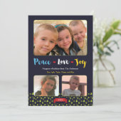 Capricieuze Vrede, Liefde & Vreugde Vakantie 3 Feestdagenkaart (Staand voorkant)