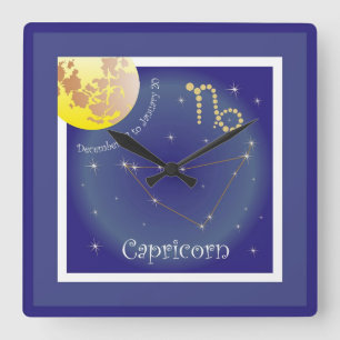 Capricorn 22 december tot 20 januari Uhr Vierkante Klok