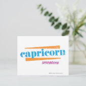 Capricorn Aqua Briefkaart (Staand voorkant)