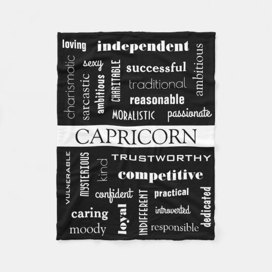 Capricorn Astrological Fleece Deken (Voorkant)