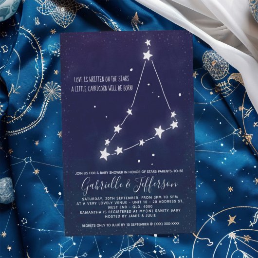 Capricorn Astrology Baby shower Kaart