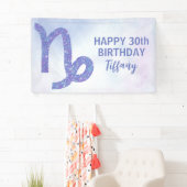  Capricorn Astrology Custom Birthday Party Spandoek (Insitu)