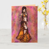 Capricorn Bellydancer-kaarten Kaart (Gele Bloem)