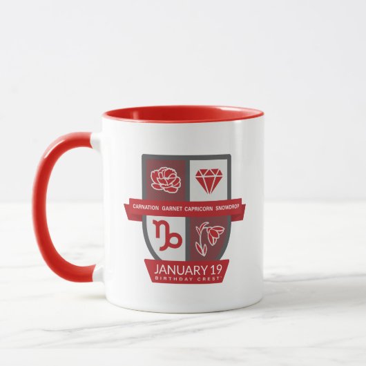 Capricorn Birthday Crest™ for January 1-19 Mug (Gauche)